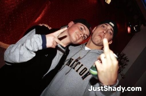 Eminem and some Kid Middle Finger and Peace JustShady